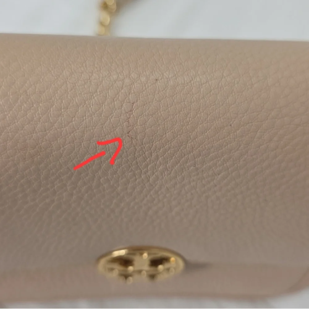 Tory Burch Peach/Gold Leather Duet Chain Shoulder‎ Bag